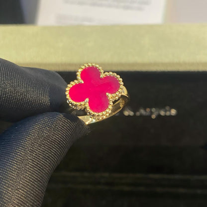 [Amore]NEW CLOVER PINK ENAMEL RINGS