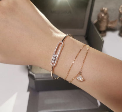 [Amore]Move Pavé Diamond Bangle Bracelet M