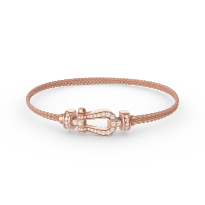 [Amore]FORCE SMALL HORSESHOE  DIAMOND CHAIN ROPE BRACELET