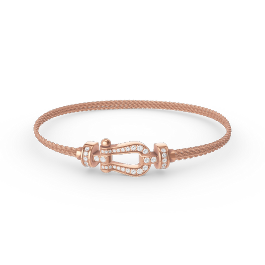 [Amore]FORCE SMALL HORSESHOE  DIAMOND CHAIN ROPE BRACELET