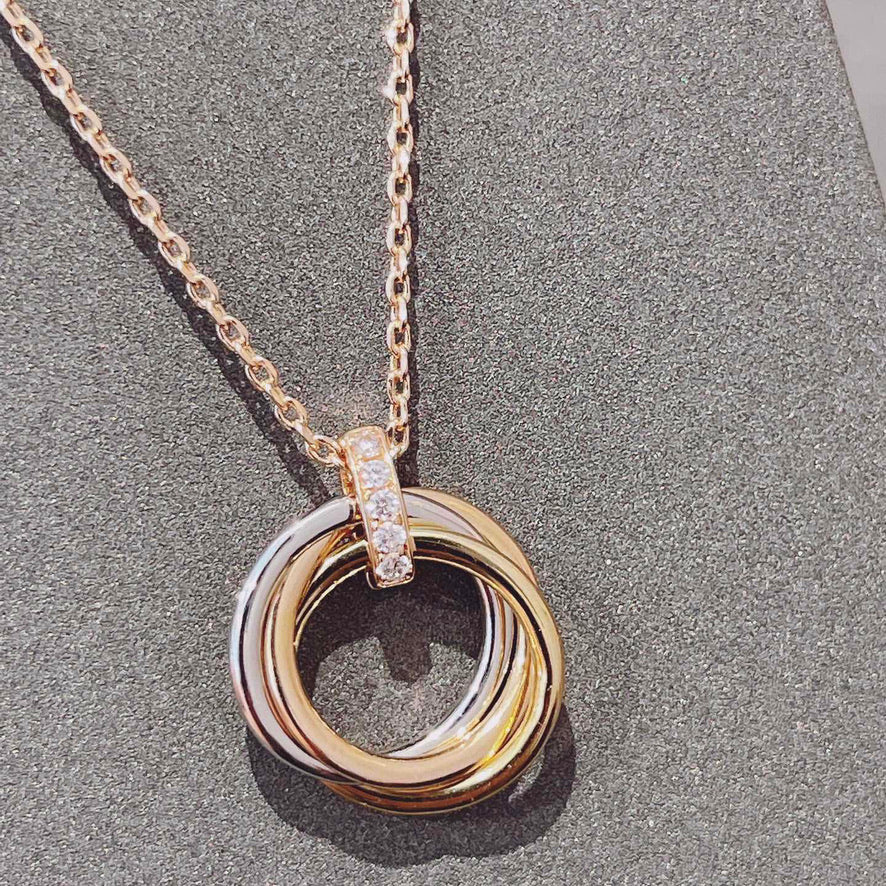 [Amore]TRINITY NECKLACE GOLD  DIAMONDS