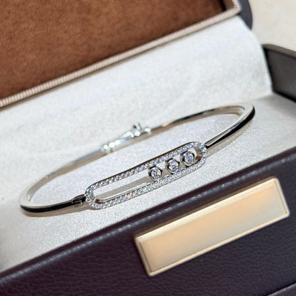 [Amore]Move Pavé Diamond Bangle Bracelet M