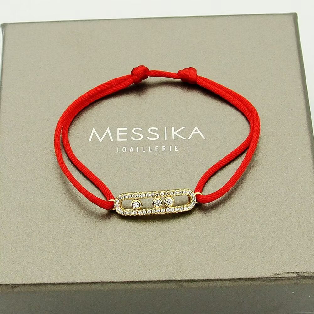 [Amore]Messika Care(s) pink cord pavé bracelet