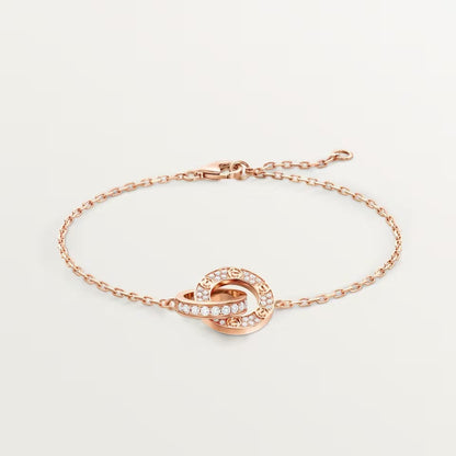 [Amore]LOVE DOUBLE RING FULL DIAMOND BRACELET