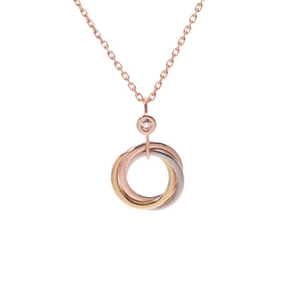 [Amore]TRINITY SILVER GOLD PINK GOLD NECKLACE