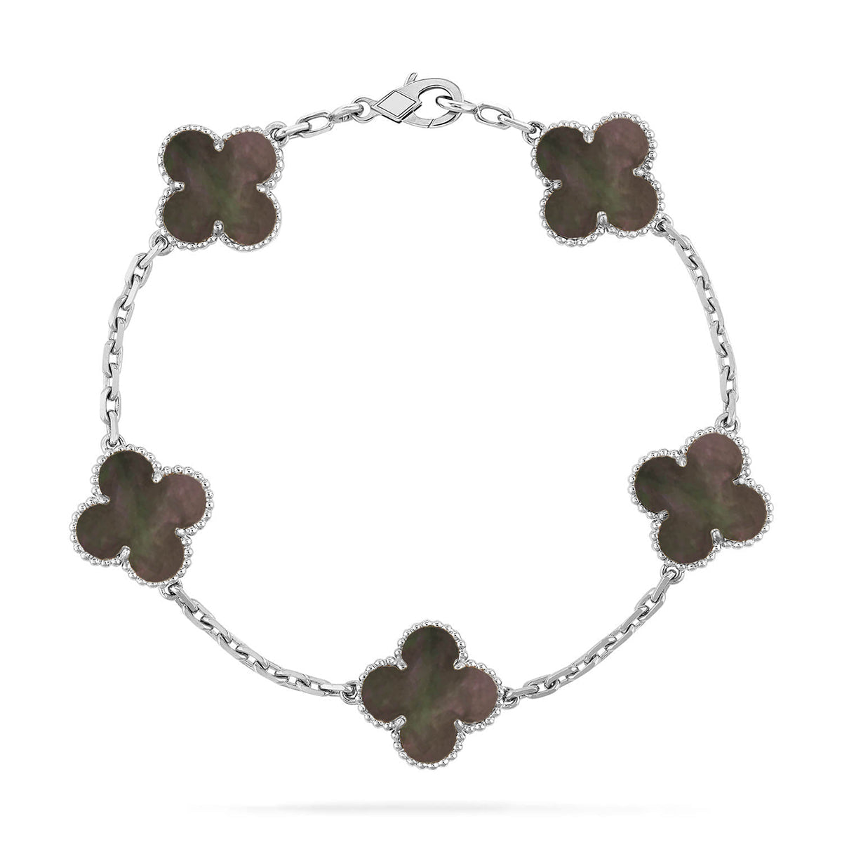 [Amore] CLOVER 5 MOTIF GRAY MOP BRACELET COLLECTION
