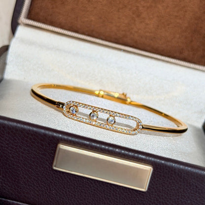 [Amore]Move Pavé Diamond Bangle Bracelet M
