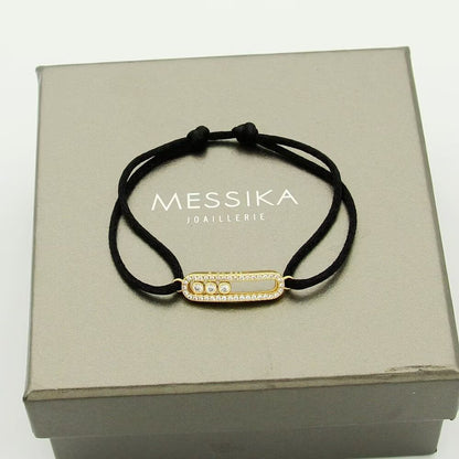 [Amore]Messika Care(s) pink cord pavé bracelet