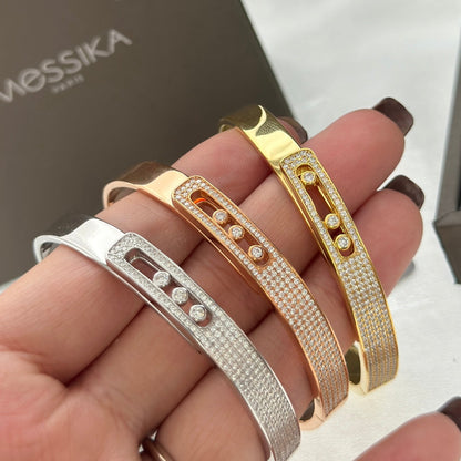 [Amore]Move Noa Rose Gold Pavé Diamond Bangle Bracelet