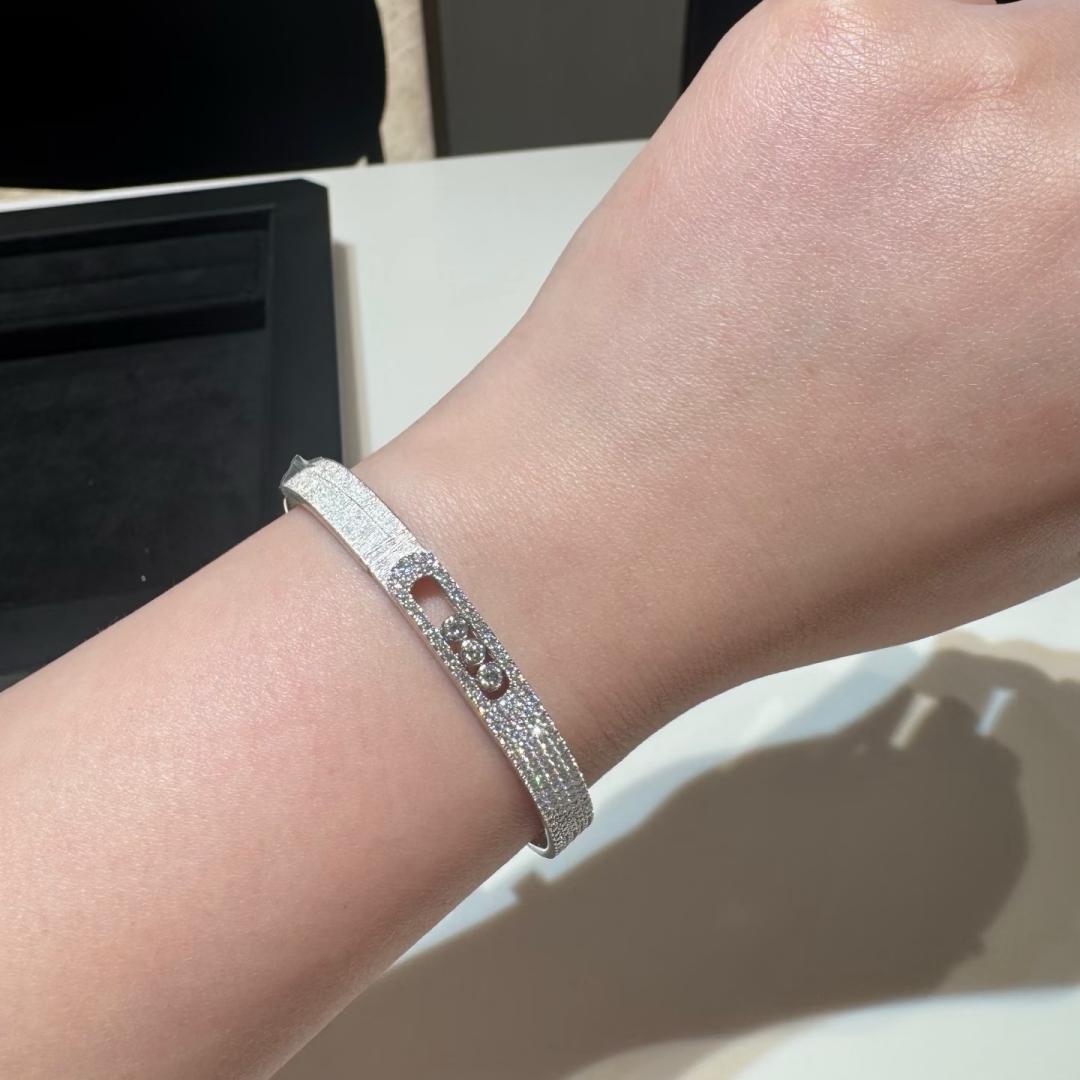 [Amore]Move Noa Ciselé half pavé bangle