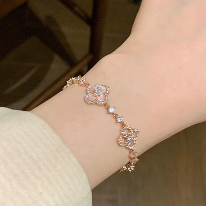 [Amore]CLOVER 5 MOTIF PINK BLUE RED WHITE BRACELET