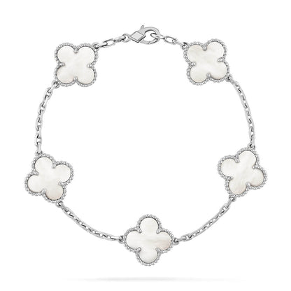 [Amore]CLOVER WHITE PEARL MOP 5 MOTIF BRACELET COLLECTION