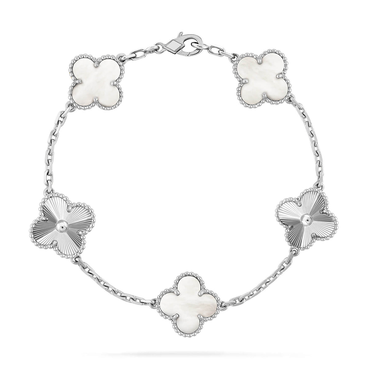 [Amore]CLOVER WHITE PEARL MOP 5 MOTIF BRACELET COLLECTION