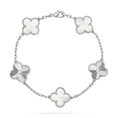 [Amore]CLOVER WHITE PEARL MOP 5 MOTIF BRACELET COLLECTION