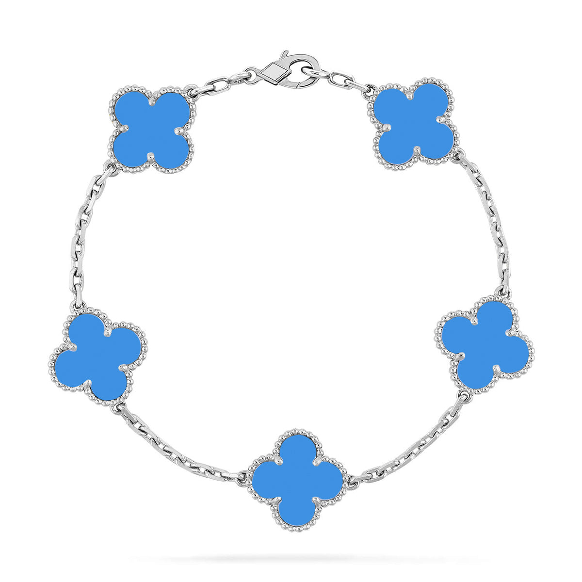 [Amore] CLOVER 5 MOTIF BLUE AGATE BRACELET COLLECTION