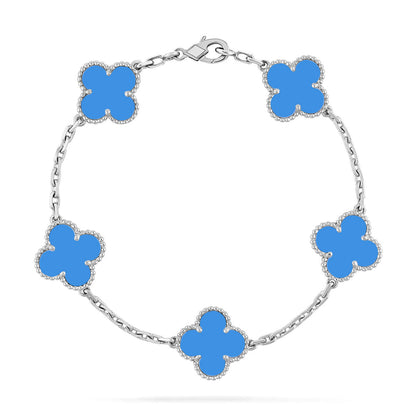 [Amore] CLOVER 5 MOTIF BLUE AGATE BRACELET COLLECTION