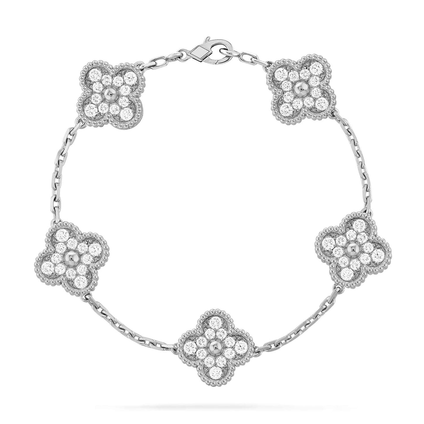 [Amore] CLOVER 5 MOTIF FULL DIAMOND BRACELET COLLECTION