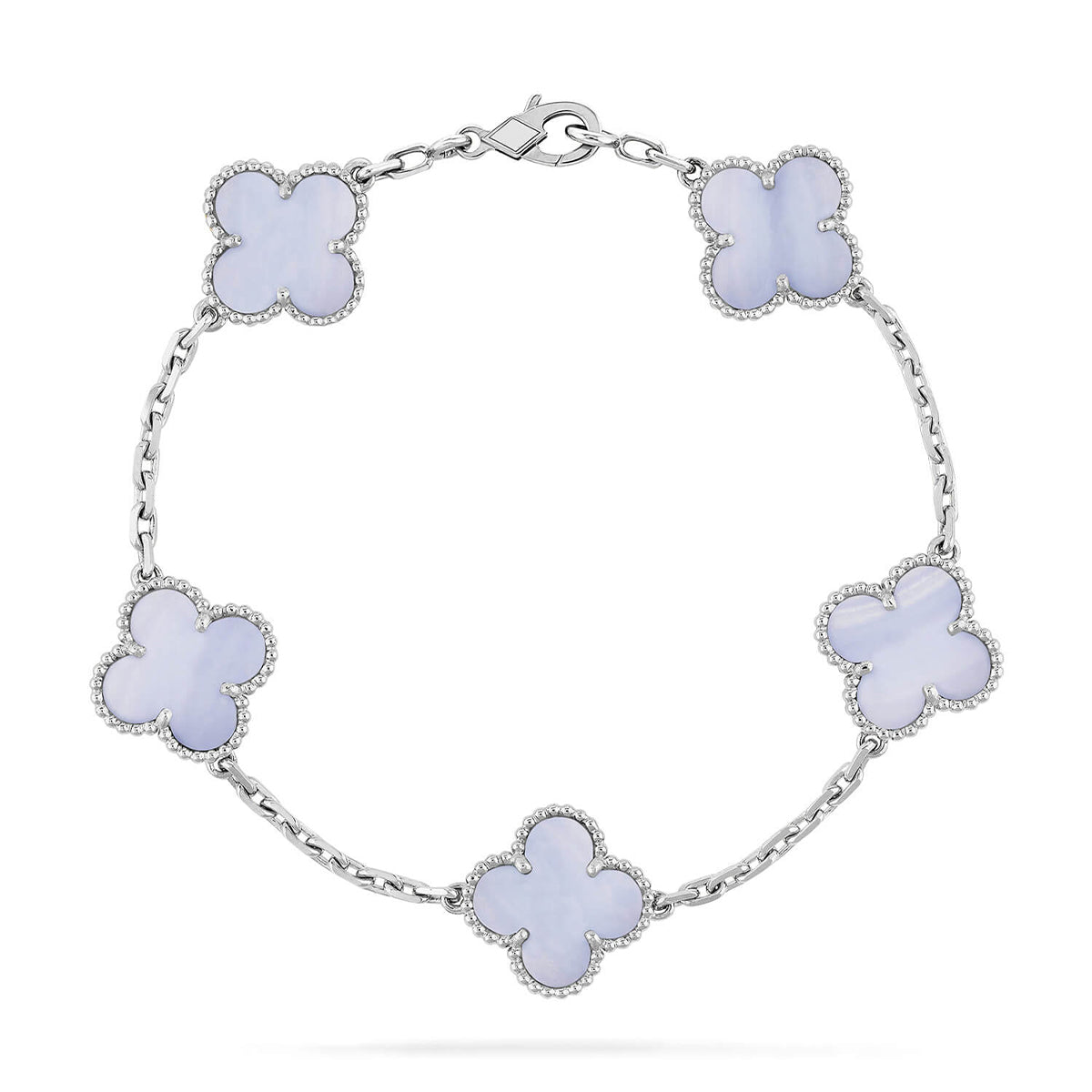 [Amore] CLOVER 5 MOTIF PURPLE CHALCEDONY BRACELET COLLECTION