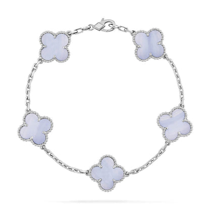 [Amore] CLOVER 5 MOTIF PURPLE CHALCEDONY BRACELET COLLECTION