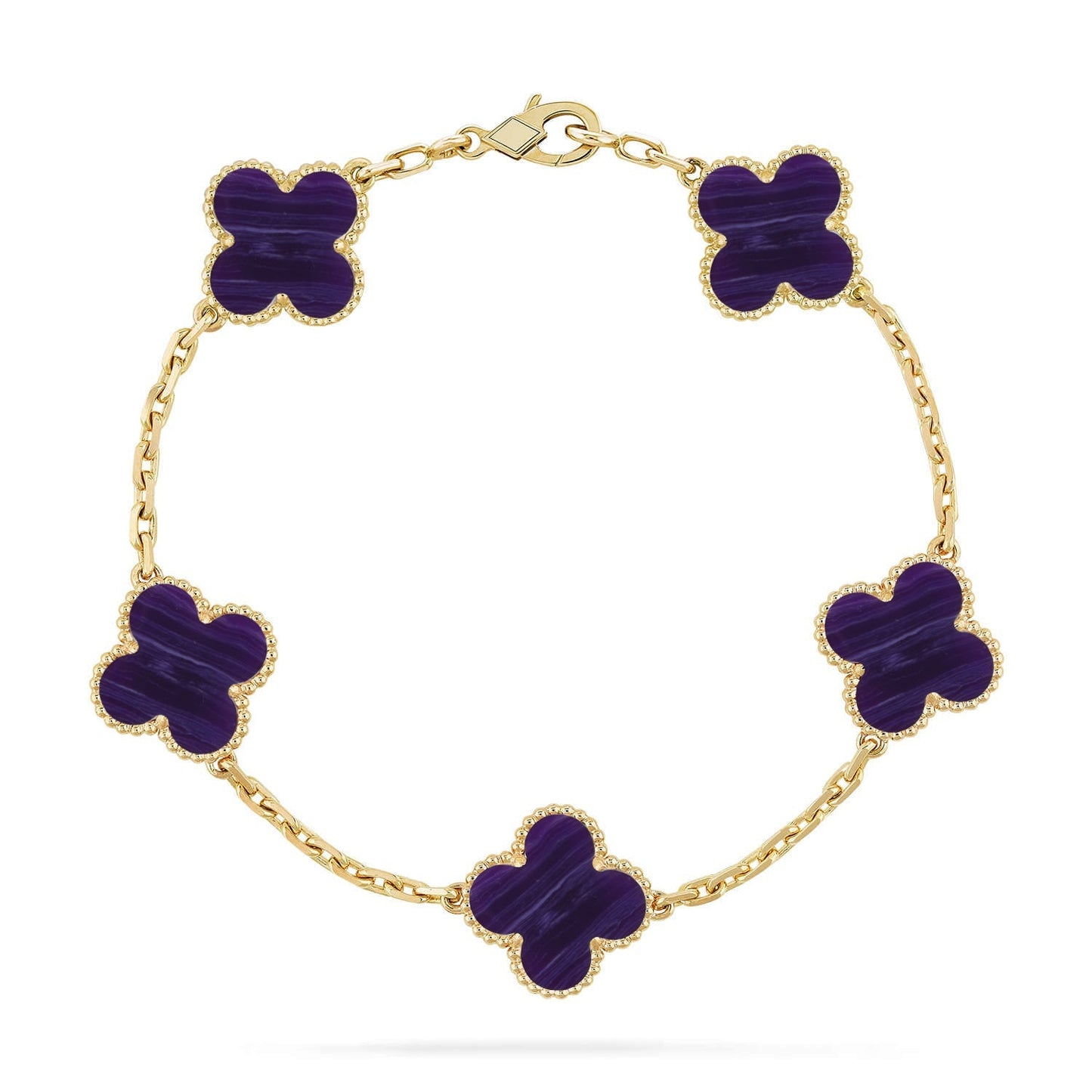 [Amore]CLOVER 5 MOTIF PURPLE STRIPES BRACELET COLLECTION