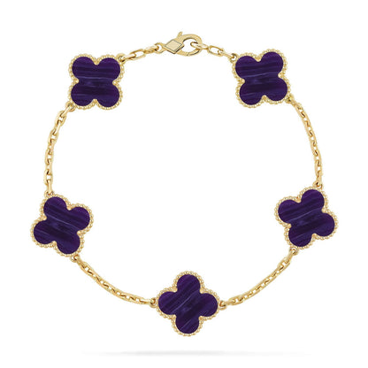 [Amore]CLOVER 5 MOTIF PURPLE STRIPES BRACELET COLLECTION
