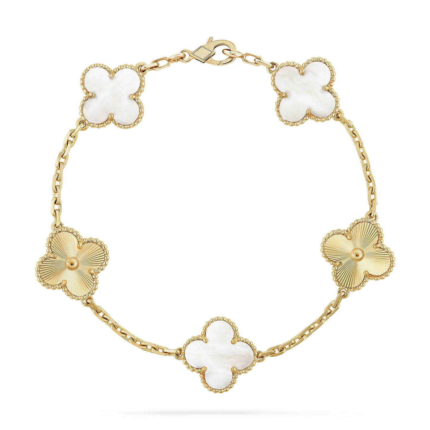 [Amore]CLOVER WHITE PEARL MOP 5 MOTIF BRACELET COLLECTION