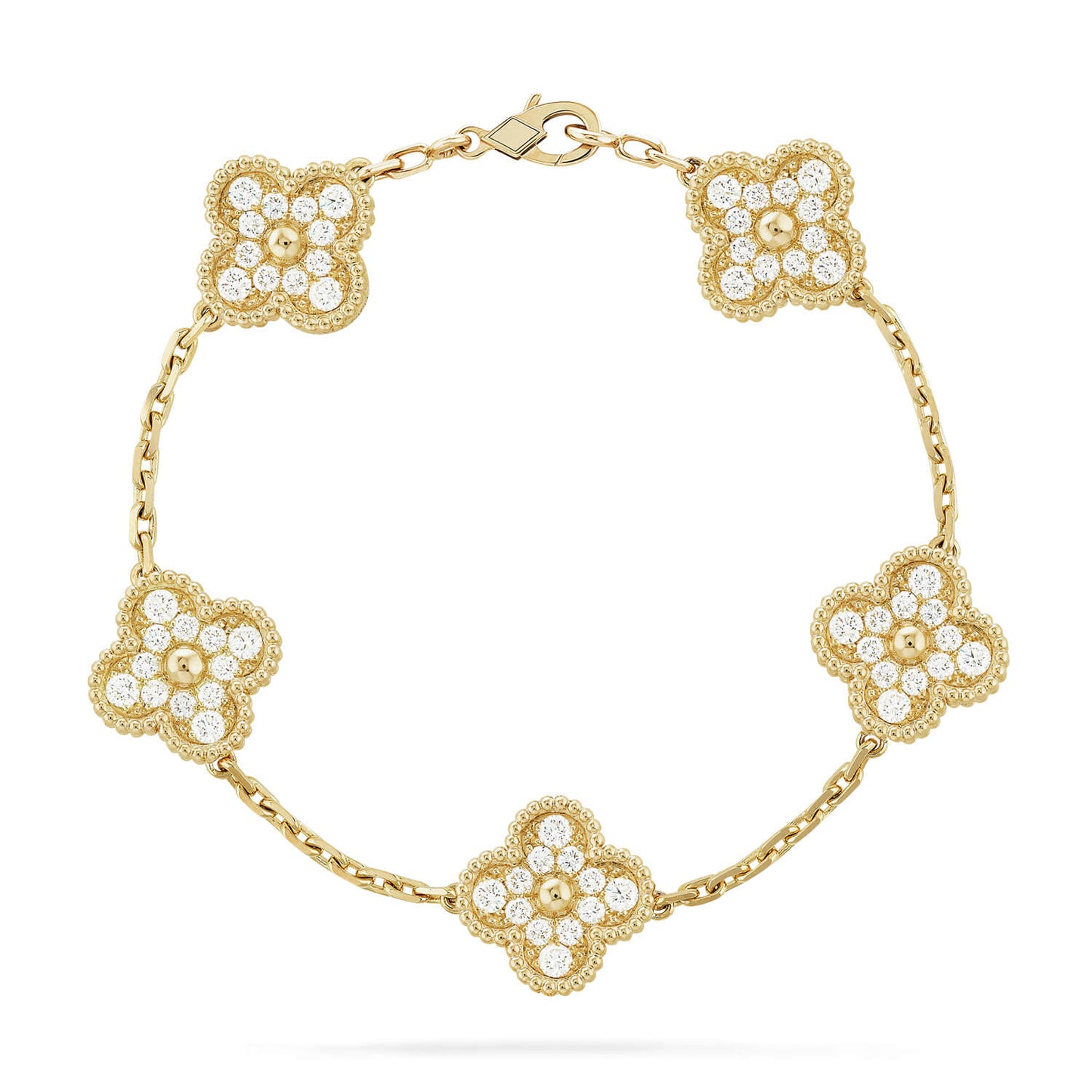 [Amore] CLOVER 5 MOTIF FULL DIAMOND BRACELET COLLECTION