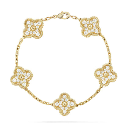 [Amore] CLOVER 5 MOTIF FULL DIAMOND BRACELET COLLECTION
