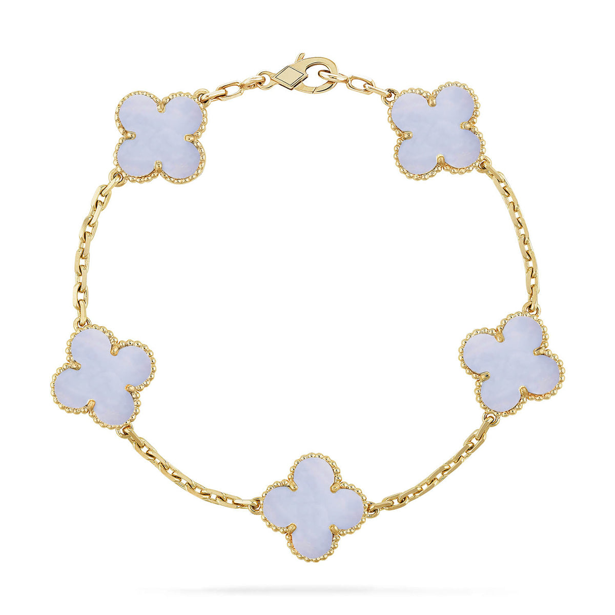 [Amore] CLOVER 5 MOTIF PURPLE CHALCEDONY BRACELET COLLECTION
