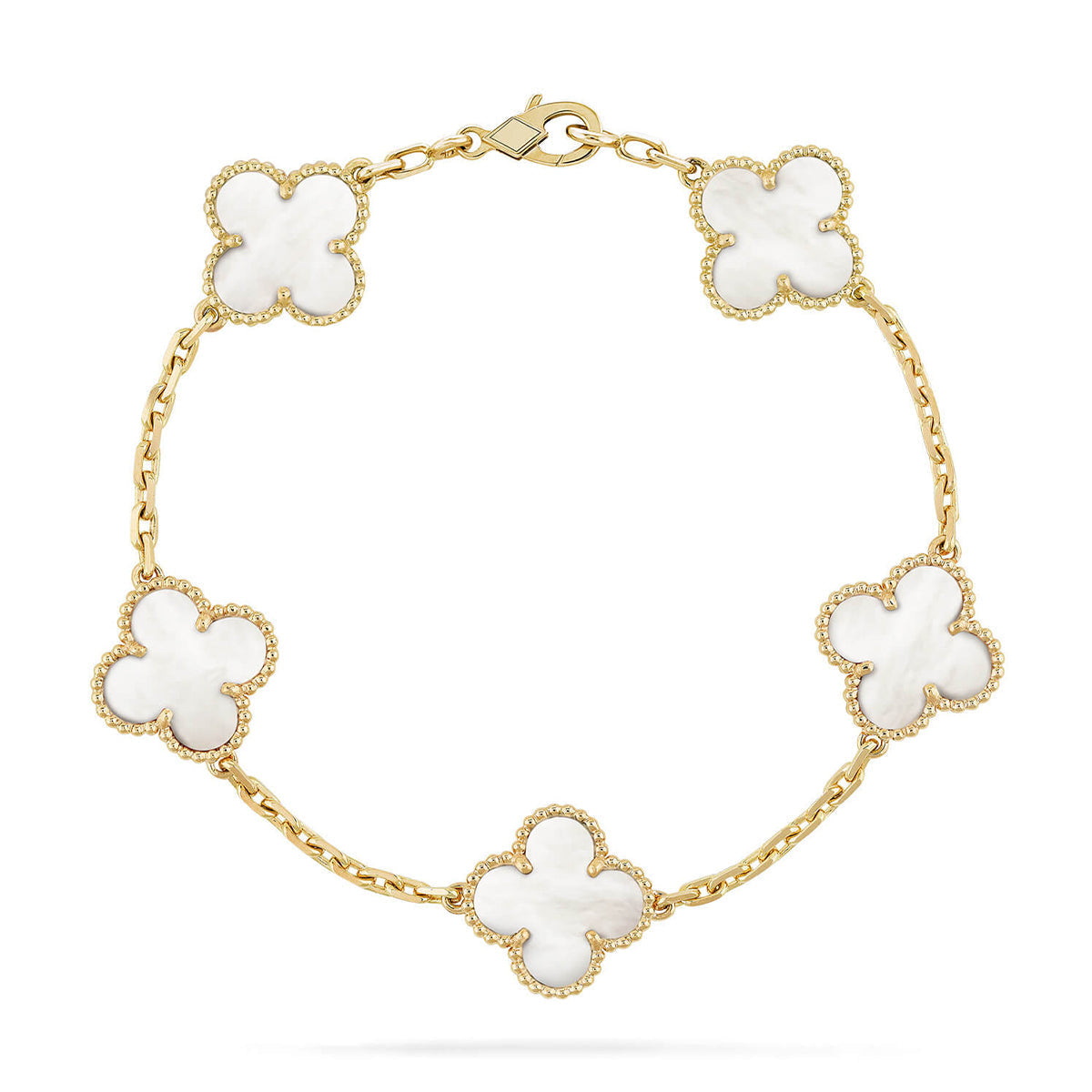 [Amore]CLOVER WHITE PEARL MOP 5 MOTIF BRACELET COLLECTION