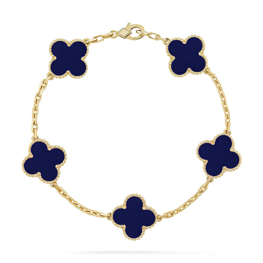 [Amore]CLOVER 5 MOTIF LAPIS LAZULI BRACELET COLLECTION