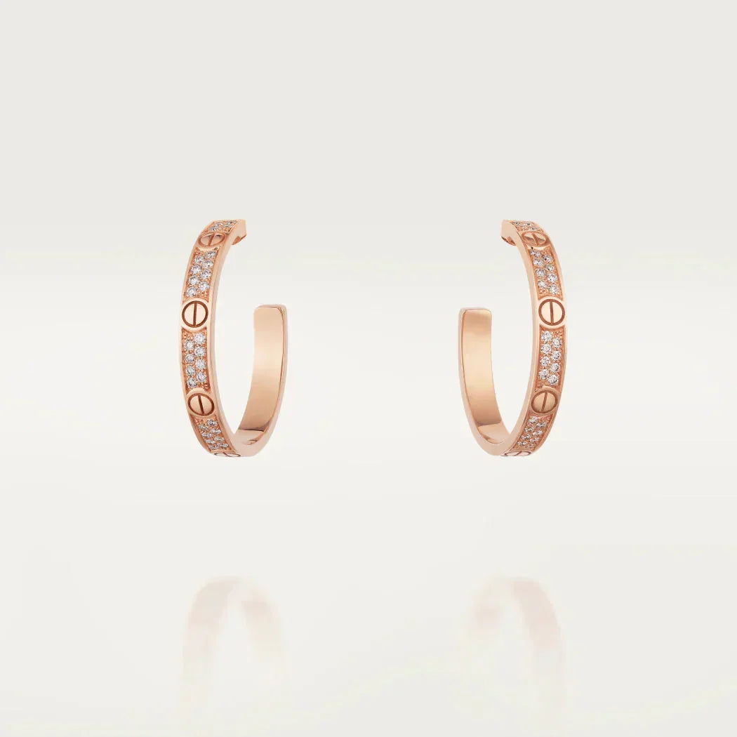 [Amore]LOVE EARRINGS 3.6MM DIAMOND PAVED