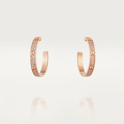 [Amore]LOVE EARRINGS 3.6MM DIAMOND PAVED