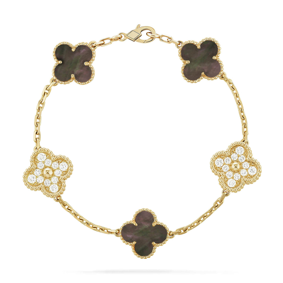 [Amore] CLOVER 5 MOTIF GRAY MOP BRACELET COLLECTION