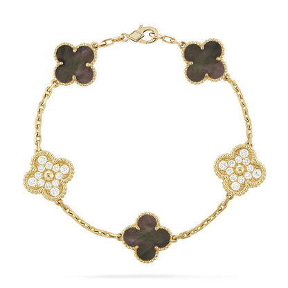 [Amore] CLOVER 5 MOTIF GRAY MOP BRACELET COLLECTION