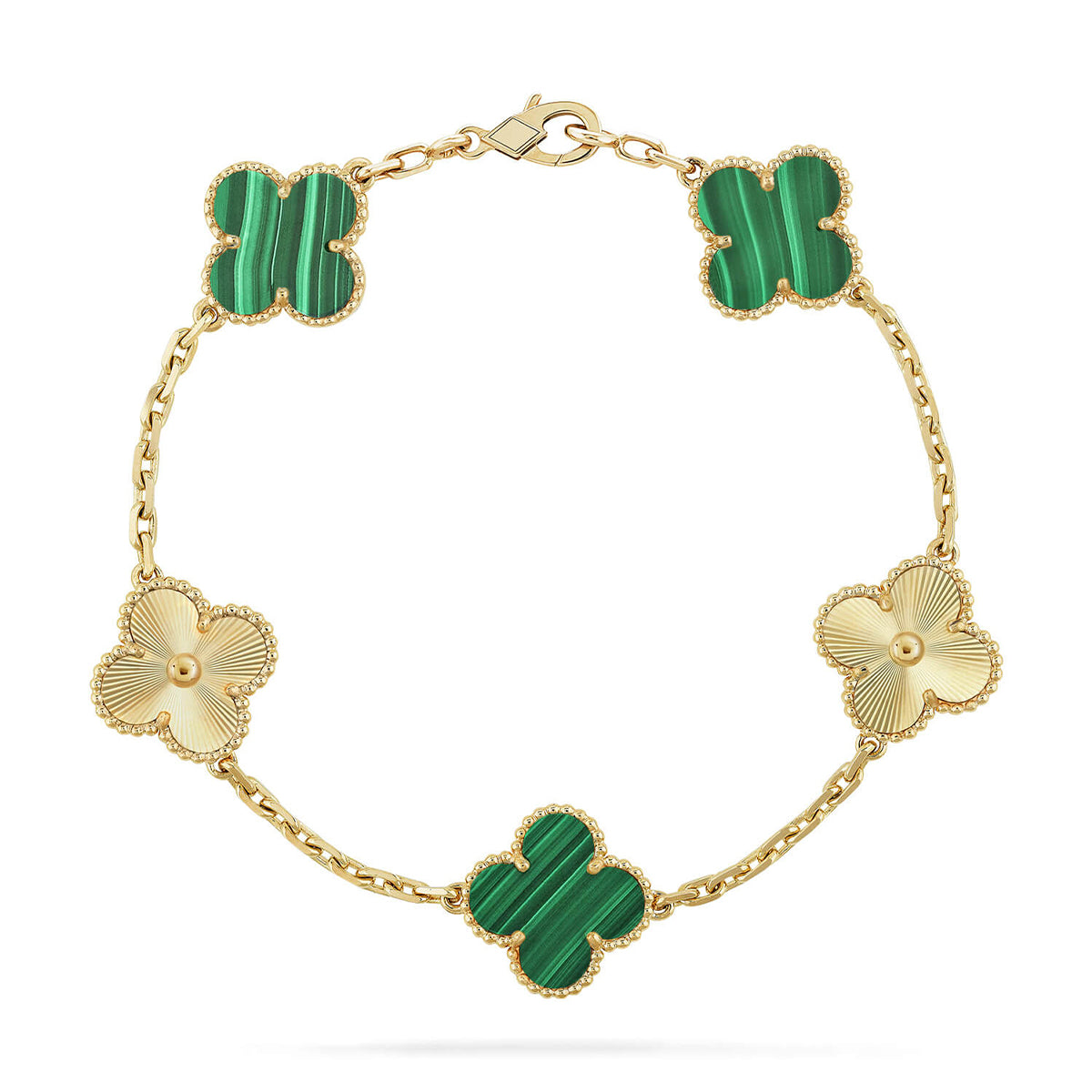 [Amore] CLOVER 5 MOTIF MALACHITE BRACELET COLLECTION