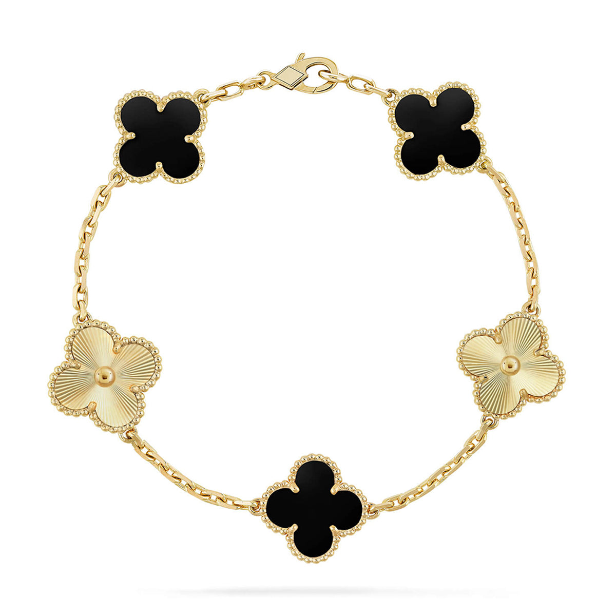 [Amore] CLOVER 5 MOTIF ONYXS BRACELET COLLECTION
