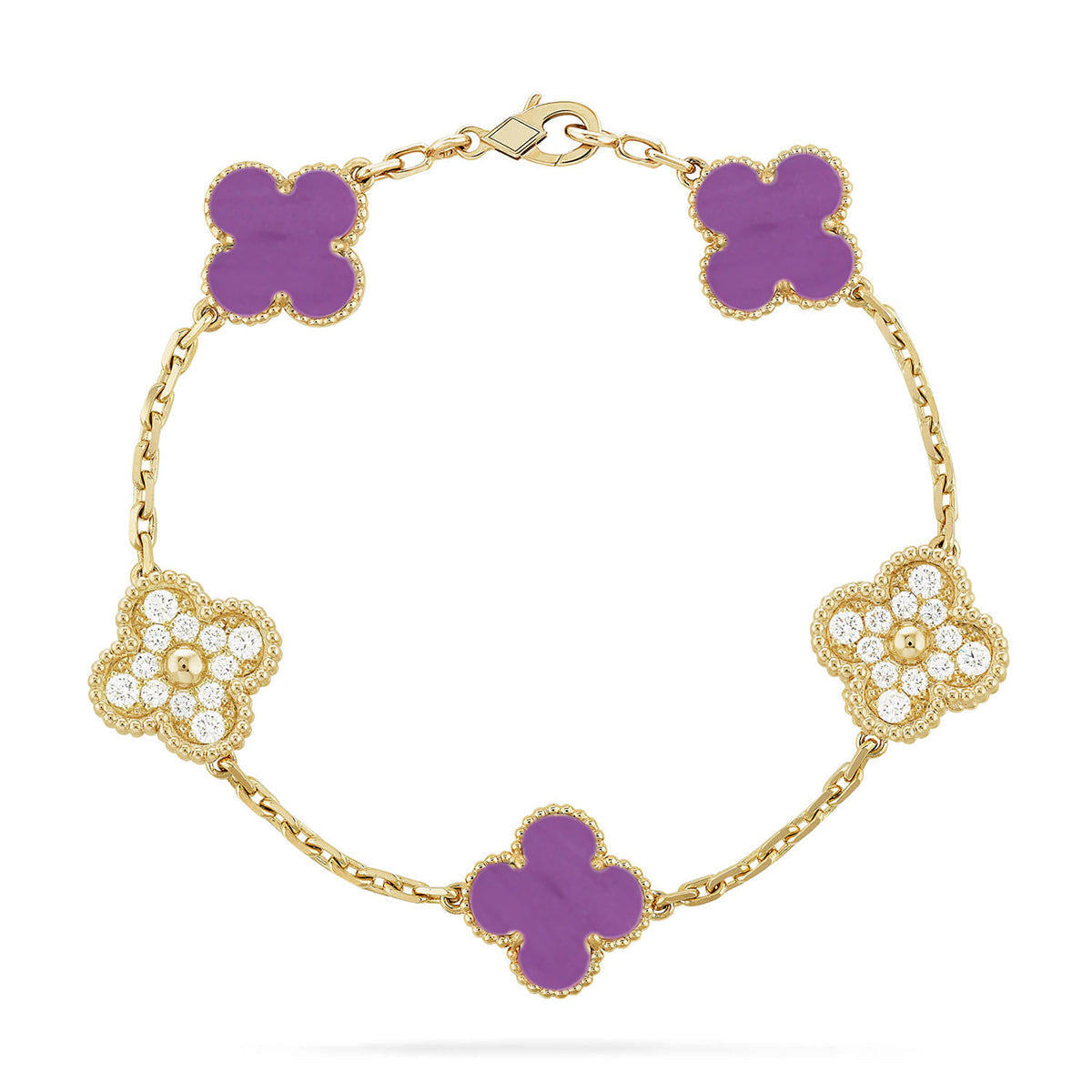 [Amore] CLOVER 5 MOTIF VIOLET BRACELET COLLECTION