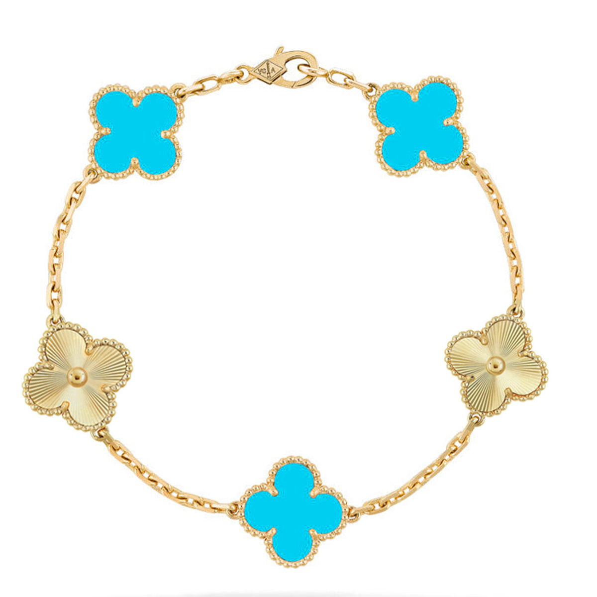[Amore] CLOVER 5 MOTIF TURQUOISE BRACELET COLLECTION