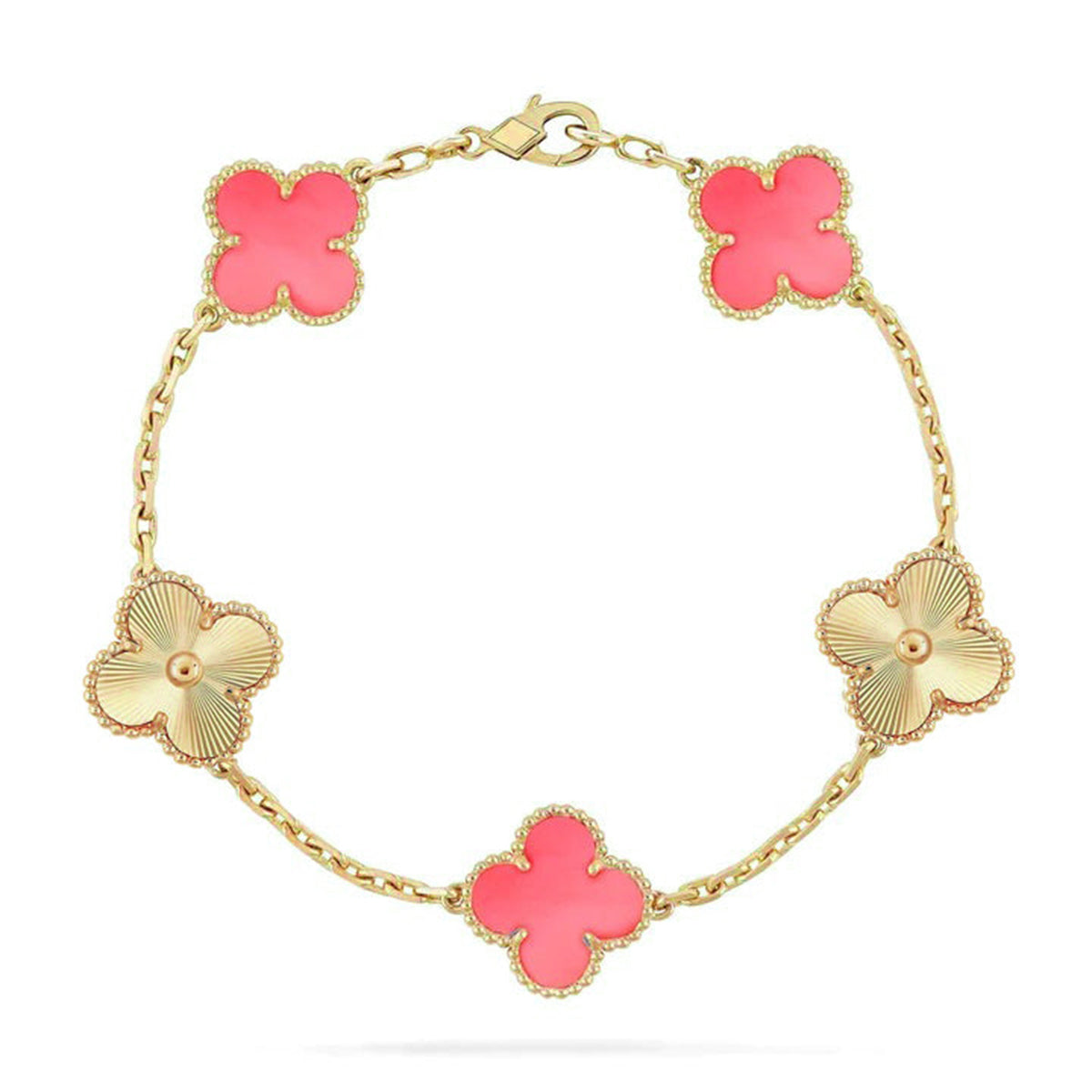 [Amore] CLOVER 5 MOTIFS  PINK MOP BRACELET COLLECTION