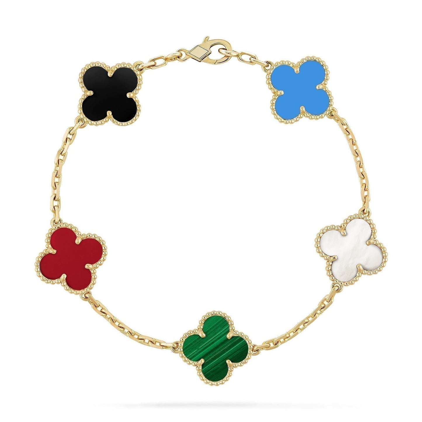 [Amore]CLOVER 5 MOTIFS MULTICOLOR BRACELET
