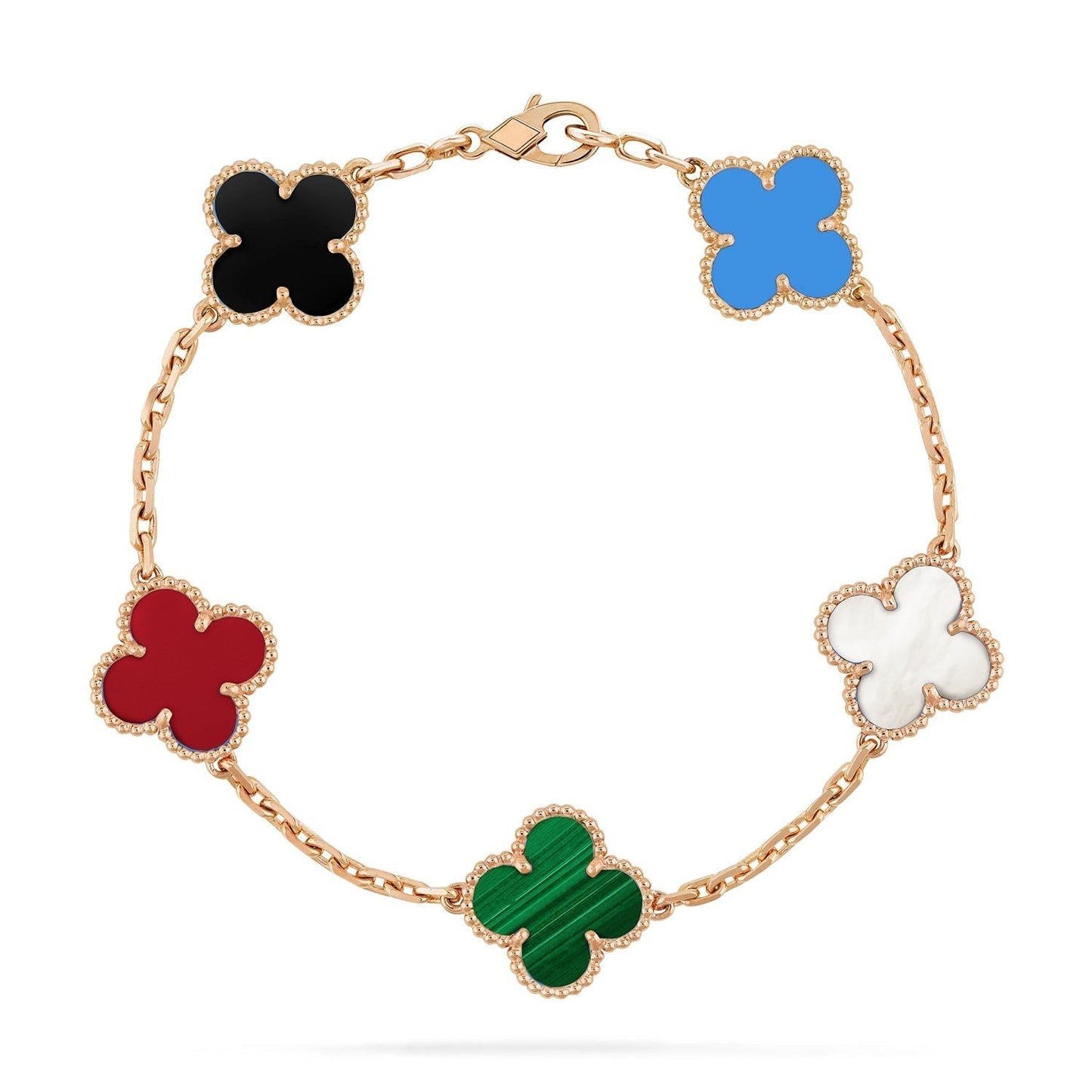 [Amore]CLOVER 5 MOTIFS MULTICOLOR BRACELET