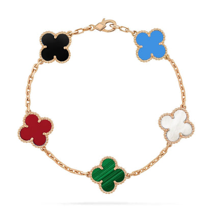 [Amore]CLOVER 5 MOTIFS MULTICOLOR BRACELET