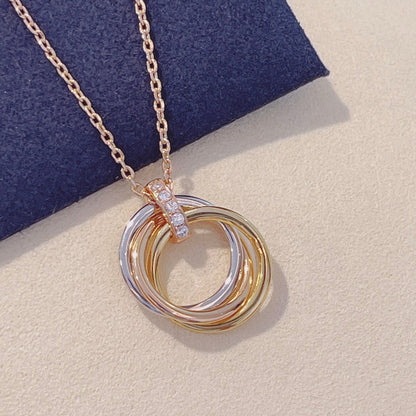 [Amore]TRINITY NECKLACE GOLD  DIAMONDS