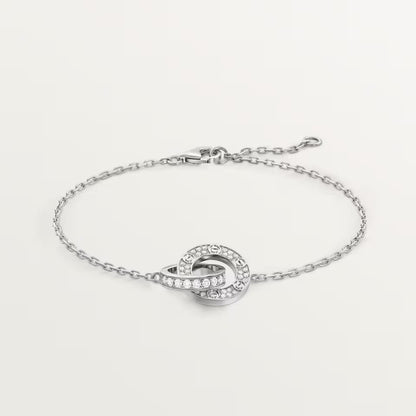 [Amore]LOVE DOUBLE RING FULL DIAMOND BRACELET