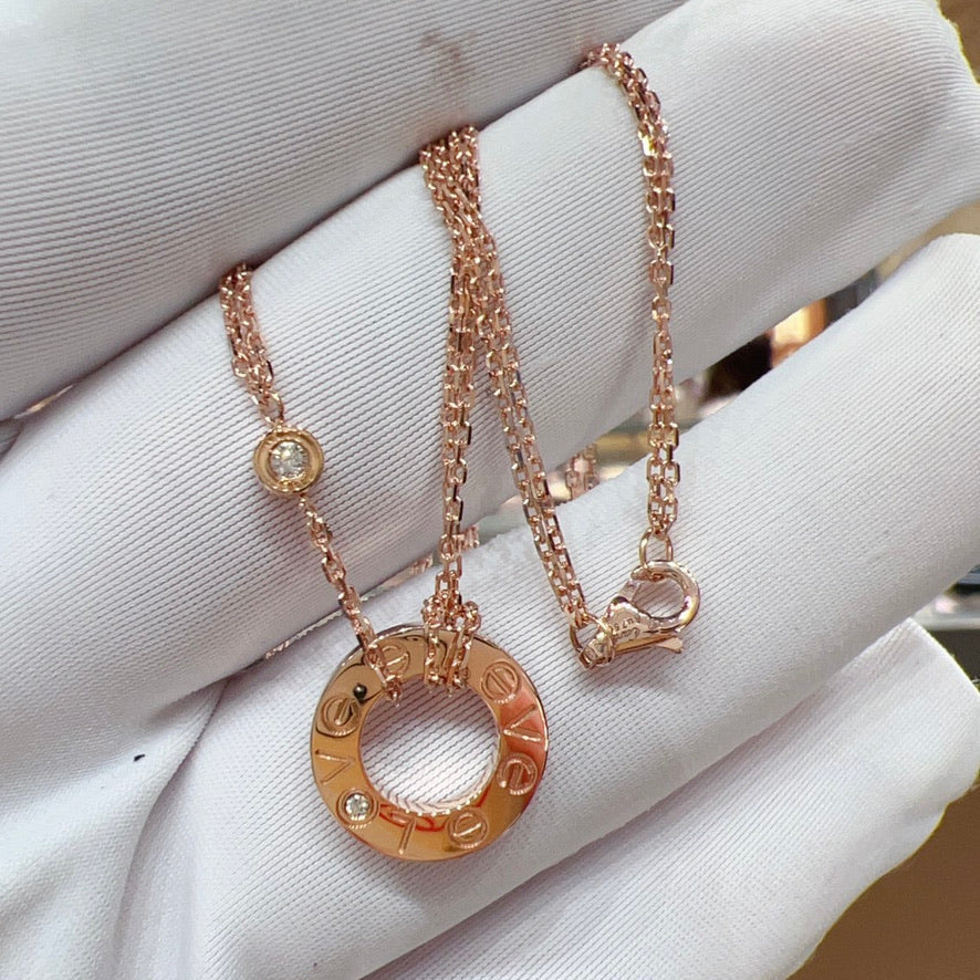 [Amore]LOVE NECKLACE 16MM 2 DIAMONDS