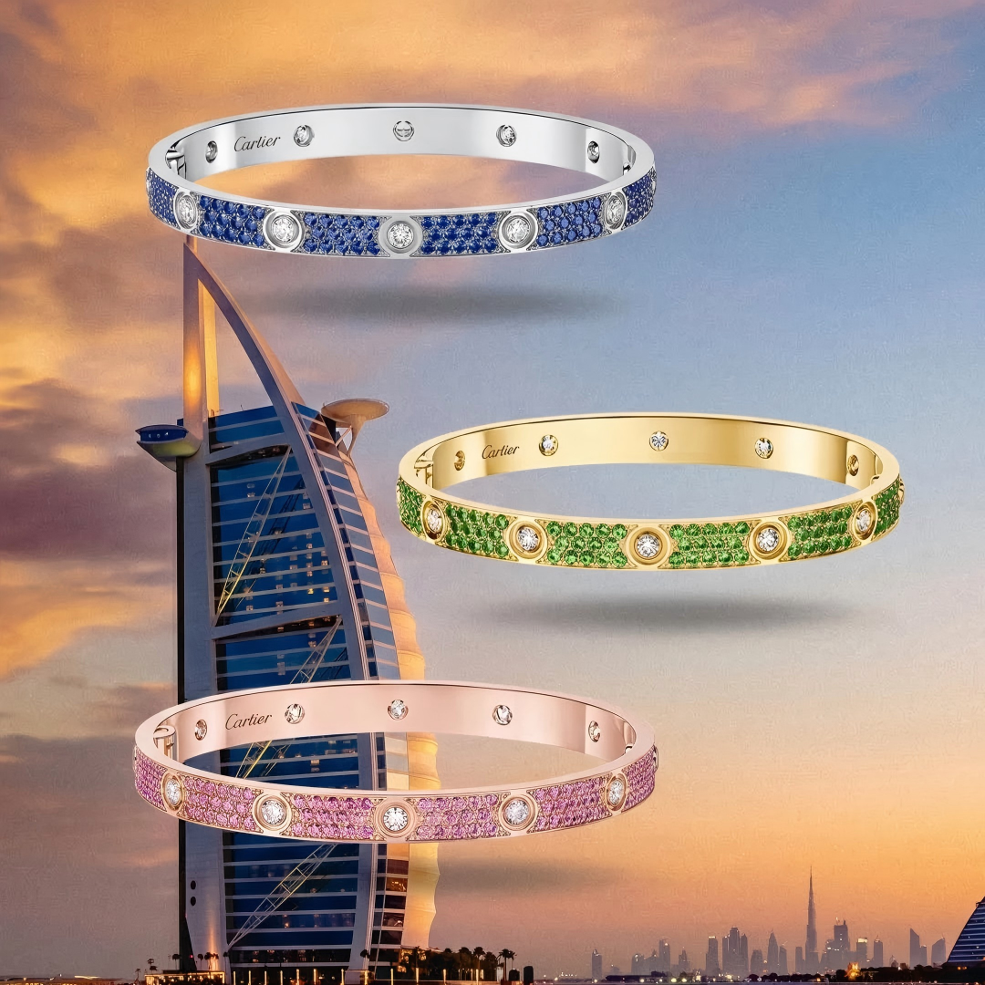 [Amore]2026 PAVE GEMSTONE LOVE BRACELET 6.1MM 10 DIAMONDS