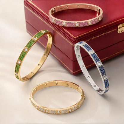 [Amore]2026 PAVE GEMSTONE LOVE BRACELET 6.1MM 10 DIAMONDS