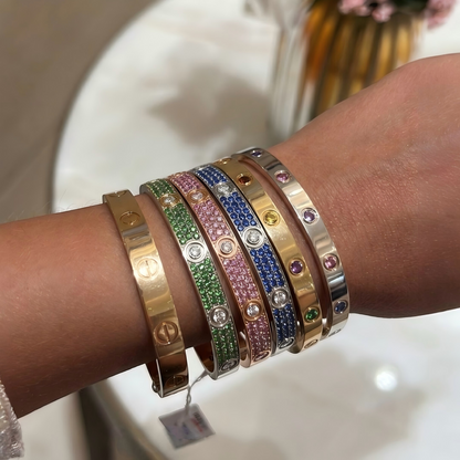 [Amore]2026 PAVE GEMSTONE LOVE BRACELET 6.1MM 10 DIAMONDS