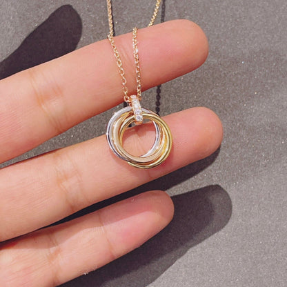 [Amore]TRINITY NECKLACE GOLD  DIAMONDS